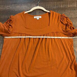 Women's Amour Vert burnt orange 3/4 sleeve top size small